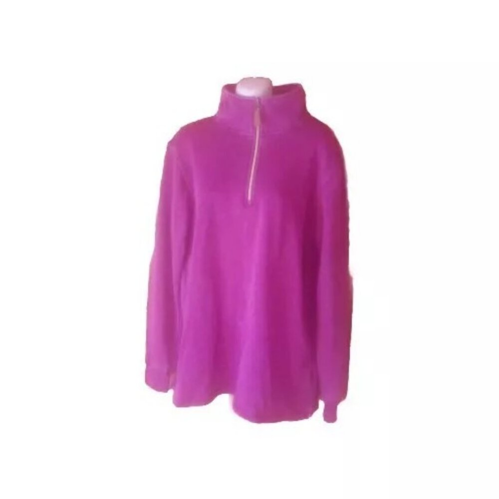 Discount Divas Purple Quarter Zip Long Sleeve Pullover Top Size Small